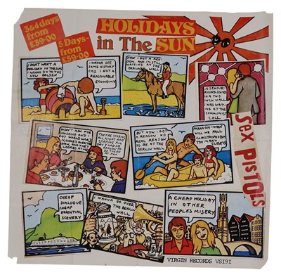 Lot 442 - THE SEX PISTOLS - ORIGINAL HOLIDAYS IN THE SUN POSTER.