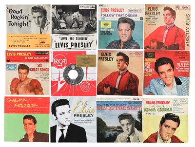 Lot 860 - ELVIS 7" COLLECTION INCLUDING 2 EP'S AND UK PRESSINGS WITH TRI-CENTRES