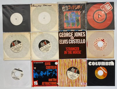 Lot 862 - ELVIS COSTELLO 7" COLLECTION INCLUDING TEST PRESSINGS, SAMPLERS, PROMOS, PICTURE DISC