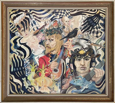 Lot 469 - INCREDIBLE STRING BAND - ORIGINAL 1969 BILL GALL PAINTING AS SEEN ON ANTIQUES ROADSHOW.