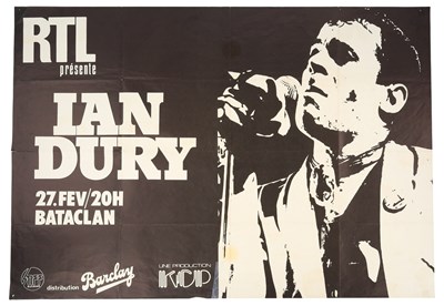 Lot 423 - IAN DURY - FRENCH CONCERT POSTER.