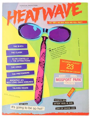 Lot 424 - PUNK - ORIGINAL US HEATWAVE FESTIVAL POSTER INC THE CLASH.