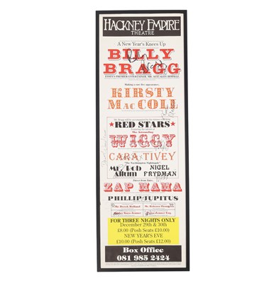 Lot 216 - BILLY BRAGG / KIRSTY MACCOLL AND OTHERS - SIGNED POSTER.