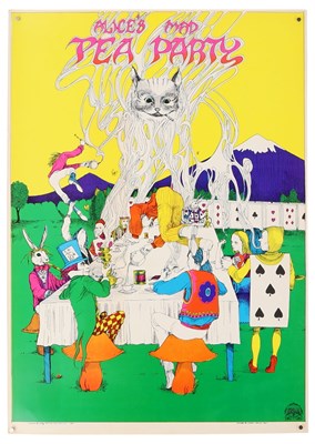 Lot 135 - WEST COAST PSYCHEDELIA - GREG IRONS / TOM CONNELL DESIGNED 'TEA PARTY' POSTER.