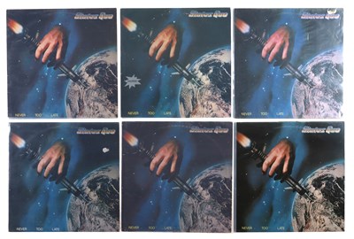 Lot 790 - STATUS QUO - 'NEVER TOO LATE' + '1982' OVERSEAS LP COLLECTION