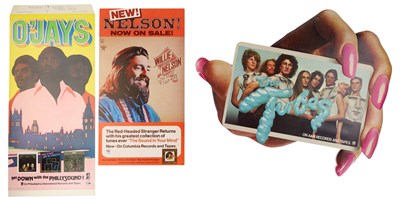 Lot 140 - ORIGINAL SHOP DISPLAYS INC O'JAYS / WILLIE NELSON / THE TUBES.