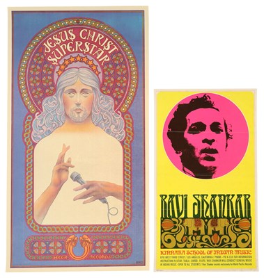 Lot 156 - RAVI SHANKAR - ORIGINAL 1960S POSTER/JESUS CHRIST SUPERSTAR POSTER.
