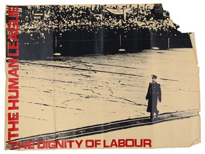 Lot 159 - THE HUMAN LEAGUE - ORIGINAL 'DIGNITY OF LABOUR' PROMO POSTER.