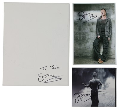 Lot 198 - STING - SIGNED MEMORABILIA COLLECTION.