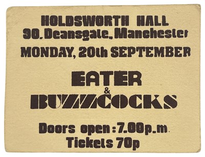 Lot 379 - PUNK - EATER / BUZZCOCKS - ORIGINAL 1976 CONCERT TICKET.