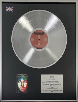 Lot 308 - 10CC - GRAHAM GOULDMAN - 'CHANGING FACES' BPI SILVER DISC AWARD
