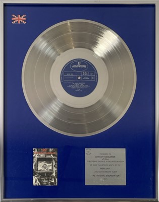 Lot 309 - 10CC - GRAHAM GOULDMAN - 'THE ORIGINAL SOUNDTRACK' BPI SILVER DISC AWARD