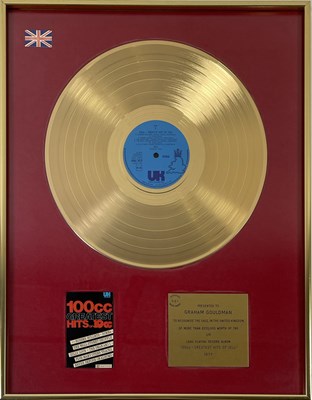 Lot 312 - 10CC - GRAHAM GOULDMAN - 'GREATEST HITS OF 10CC' BPI GOLD DISC AWARD
