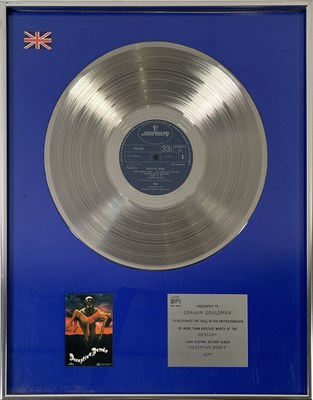 Lot 334 - 10CC - GRAHAM GOULDMAN - 'DECEPTIVE BENDS' BPI SILVER DISC AWARD