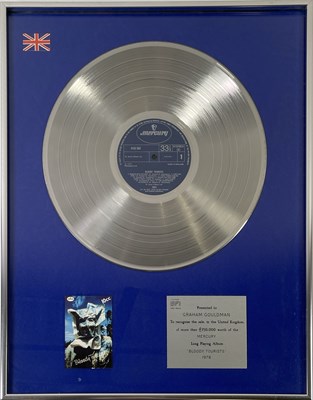 Lot 339 - 10CC - GRAHAM GOULDMAN - 'BLOODY TOURISTS' BPI SILVER DISC AWARD