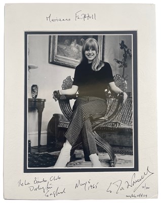 Lot 112 - MARIANNE FAITHFULL - PHOTOGRAPHER AND MARIANNE FAITHFULL SIGNED PHOTOGRAPH.