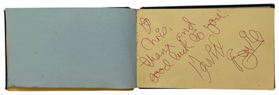 Lot 185 - AUTOGRAPH BOOK INC BOWIE / THE WHO / ELTON JOHN.