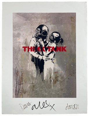 Lot 365 - BANKSY/BLUR - LARGE FORMAT SIGNED THINK TANK PRINT.