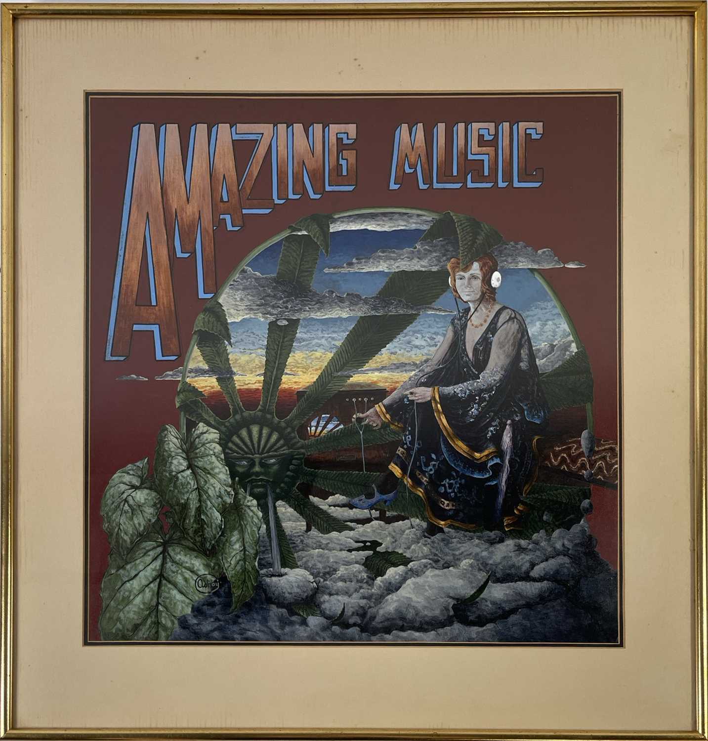 Lot 467 - HAWKWIND - ORIGINAL 'AMAZING MUSIC' ARTWORK BY TONY HYDE.