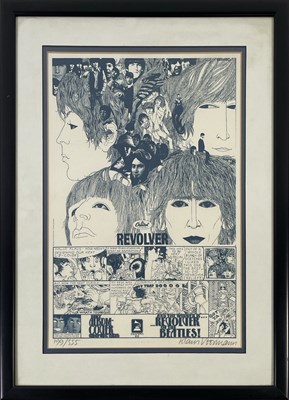 Lot 294 - THE BEATLES - KLAUS VOORMANN SIGNED REVOLVER PRINT.