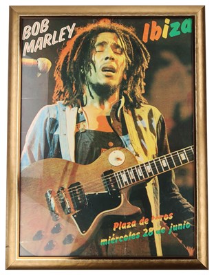 Lot 346 - BOB MARLEY - RARE ORIGINAL IBIZA CONCERT POSTER, 1978 WITH PROVENANCE.
