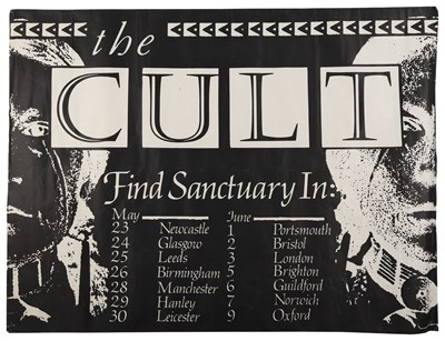 Lot 118 - THE CULT - ORIGINAL SANCTUARY TOUR POSTER.
