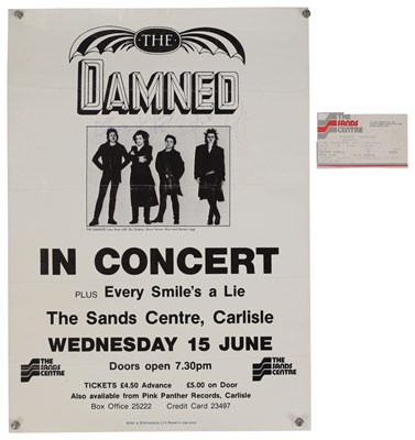 Lot 398 - THE DAMNED - FULLY SIGNED CONCERT POSTER.