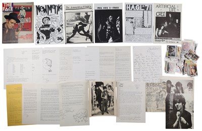 Lot 390 - PUNK MEMORABILIA INC ZINES / COLLECTOR CARDS.